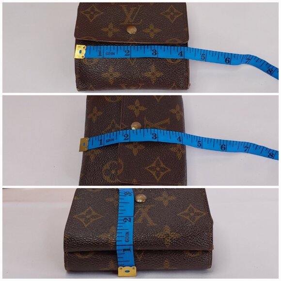 LOUIS VUITTON 'ELISE' MONOGRAM COMPACT WALLET SNAP-COIN POCKET - Picture 13 of 16